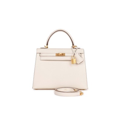 HERMES KELLY 25 SELLIER EPSOM BRUSHED GOLD HARDWARE (25*17*7cm)